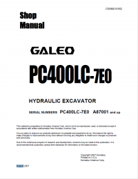 repair manual Komatsu Hydraulic Excavator PC400LC-7EO Shop Manual PDF