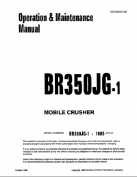 repair manual Komatsu Mobile Crusher BR350JG-1 Operation and Maintenance Manual PDF