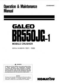 repair manual Komatsu BR550JG-1 Machine Crusher Set of Operation and Maintenance Manuals PDF