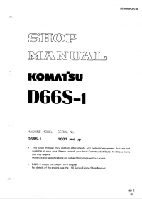 repair manual Komatsu Crawler Dozer D66S-1 Shop Manual PDF