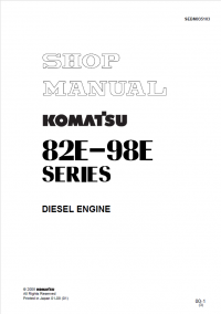 repair manual Komatsu Diesel Engine 82E-98E Series Shop Manual PDF