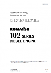 repair manual Komatsu Diesel Engine 102 Series Shop Manual PDF