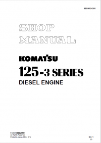 repair manual Komatsu Diesel Engine 125-3 Series Shop Manual PDF