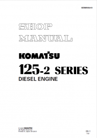 repair manual Komatsu Diesel Engine 125-2 Series Shop Manual PDF