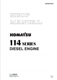 repair manual Komatsu 114 SerIes Diesel Engine Shop Manual PDF