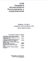 repair manual John Deere 310G Backhoe Loader TM2940 Technical Manual (Spanish) PDF