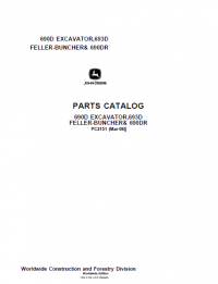 repair manual John Deere 690D 693D 690DR Excavator PDF Parts Catalog