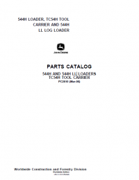 repair manual John Deere 544H & 544H LL Loaders, TC54H PDF Parts Catalog