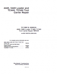 repair manual John Deere 444H, 544H Loaders Technical Manual on Spanish