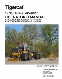 repair manual Tigercat Forwarder 1075C, 1085C Operator’s Manual PDF