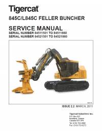 repair manual Tigercat Feller Buncher 845C, L845C Service Manual PDF