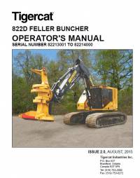 repair manual Tigercat Feller Buncher 822D Operator’s Manual PDF