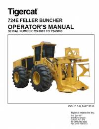 repair manual Tigercat Feller Buncher 724E Operator’s Manual PDF