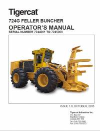 repair manual Tigercat Feller Buncher 724G Operator’s Manual PDF