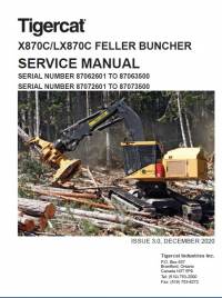 repair manual Tigercat Feller Buncher X870, LX870C Service Manual PDF