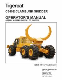 repair manual Tigercat Clambunk Skidder C640E Operator’s Manual PDF