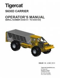 repair manual Tigercat Carrier S630D Operator’s Manual PDF
