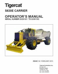 repair manual Tigercat Carrier S630E Operator’s Manual PDF