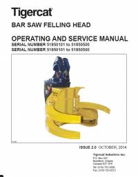 repair manual Tigercat Bar Saw Felling Head Operating And Service Manual PDF