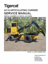 repair manual Tigercat AC16 Articulating Carrier Service Manual PDF