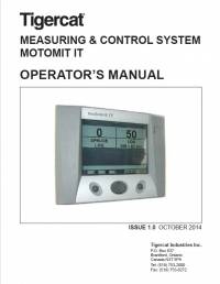 repair manual Tigercat Measuring & Control System Motomit IT Operator’s Manual PDF