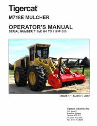 repair manual Tigercat Mulcher M718E Operator’s Manual PDF
