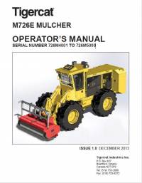 repair manual Tigercat Mulcher M726E Operator’s and Service Manual PDF