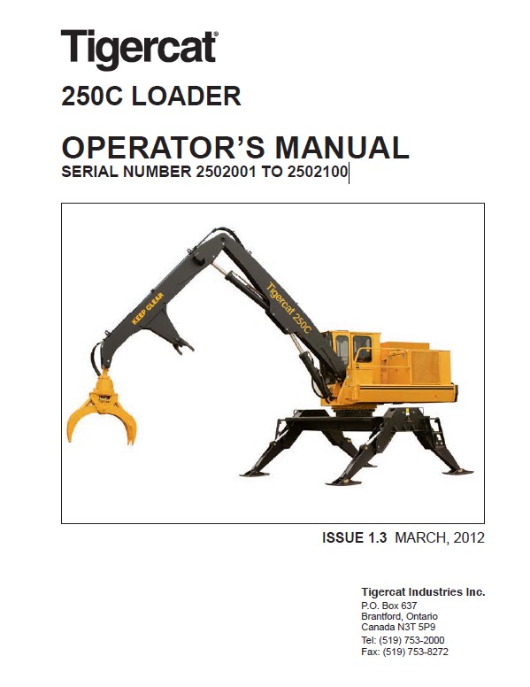 Download Tigercat Loader 250c Operator S Manual Pdf