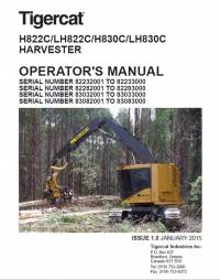 repair manual Tigercat Harvester H822C, LH822C, H830C, LH830C Operator’s and Service Manuals PDF