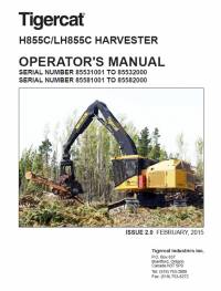 repair manual Tigercat Harvester H855C, LH855C Operator’s & Service Manuals PDF