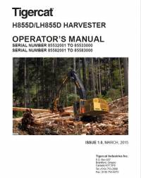 repair manual Tigercat Harvester H855D, LH855D Operator’s & Service Manual PDF