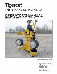repair manual Tigercat Harvesting Head TH570 Operator’s Manual PDF