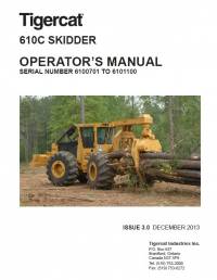 repair manual Tigercat Skidder 610C Operator’s Manual PDF