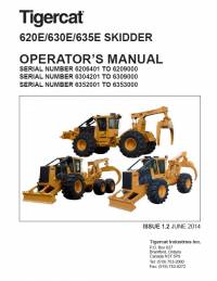 repair manual Tigercat Skidder 620E/625E/630E/635E Operator’s and Service Manual PDF