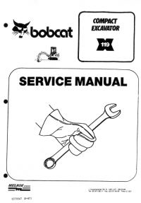 repair manual Bobcat Compact Excavator X119 PDF Service Manual