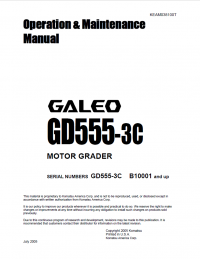 repair manual Komatsu Galeo GD555-3C Motor Grader Operation and Maintenance Manual PDF