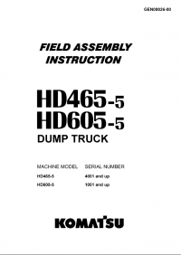 repair manual Komatsu Dump Truck HD465-5, HD605-5 Field Assembly Instruction PDF