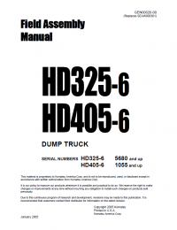 repair manual Komatsu Dump Truck HD325-6, HD405-6 Field Assembly Instruction PDF