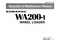 repair manual Komatsu WA200-1 Wheel Loader Operation and Maintenance Manual PDF