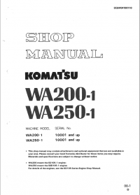 repair manual Komatsu WA200-1, WA250-1 Wheel Loader Shop Manual PDF