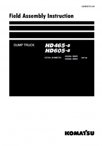 repair manual Komatsu Dump Truck HD465-8, HD605-8 Field Assembly Instruction PDF