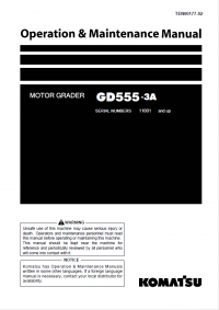repair manual Komatsu GD555-3A Motor Grader Operation and Maintenance Manual PDF