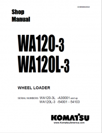 repair manual Komatsu WA120-3 WA120L-3 Wheel Loader Shop Manual PDF