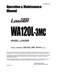 repair manual Komatsu WA120L-3MC Wheel Loader Operation and Maintenance Manual PDF