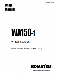 repair manual Komatsu WA150-1 Wheel Loader Shop Manual PDF