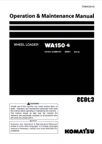repair manual Komatsu WA150-6 Wheel Loader Operation and Maintenance Manual PDF