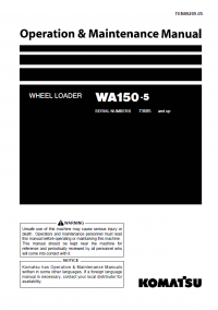 repair manual Komatsu WA150-5 Wheel Loader Operation and Maintenance Manual PDF