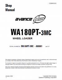 repair manual Komatsu WA180PT-3MC Wheel Loader Shop Manual PDF
