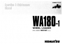 repair manual Komatsu WA180-1 Wheel Loader Operation and Maintenance Manual PDF