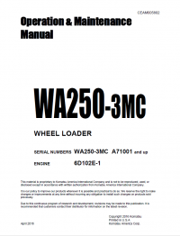 repair manual Komatsu WA250-3MC Wheel Loader Operation and Maintenance Manual PDF